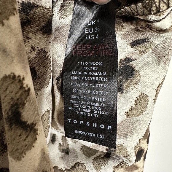 NEW Topshop Maternity Leopard Print Blouse Top Women's Multi Size 4 - Picture 3 of 4